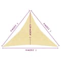 Miniatyrbillede 7 af 7: The Living Store solsejl 4x4x4 m 160 g/m² HDPE beige -  Parasoller og solskærme