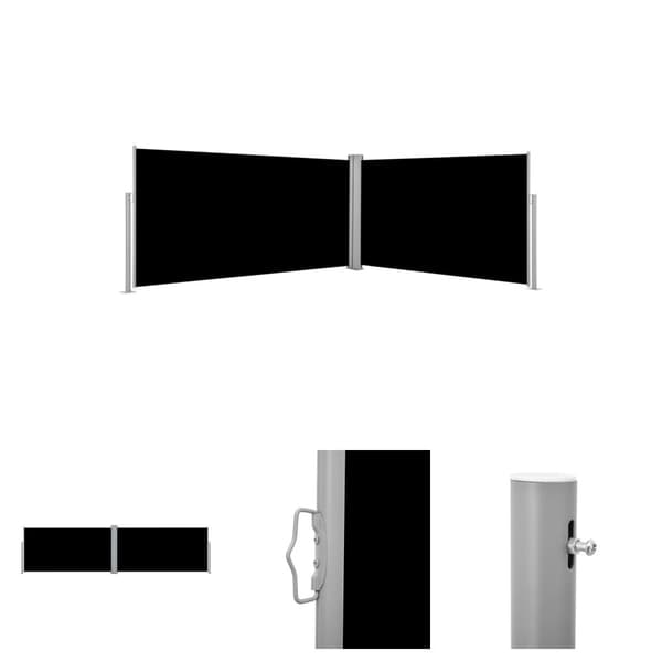 The Living Store sammenrullelig sidemarkise 160x600 cm sort -  Parasoller og solskærme