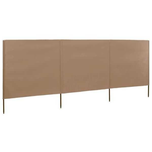 The Living Store 3-panels læsejl 400x160 cm stof gråbrun - Parasoller og solskærme