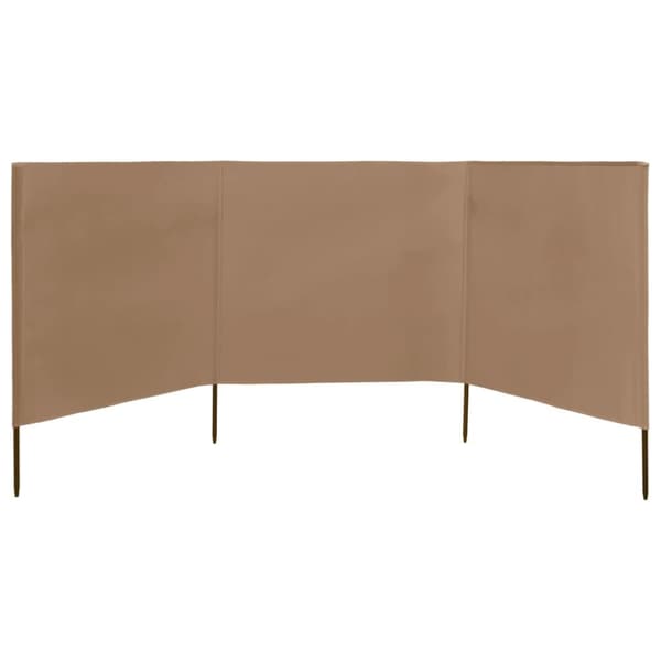 The Living Store 3-panels læsejl 400x160 cm stof gråbrun - Parasoller og solskærme