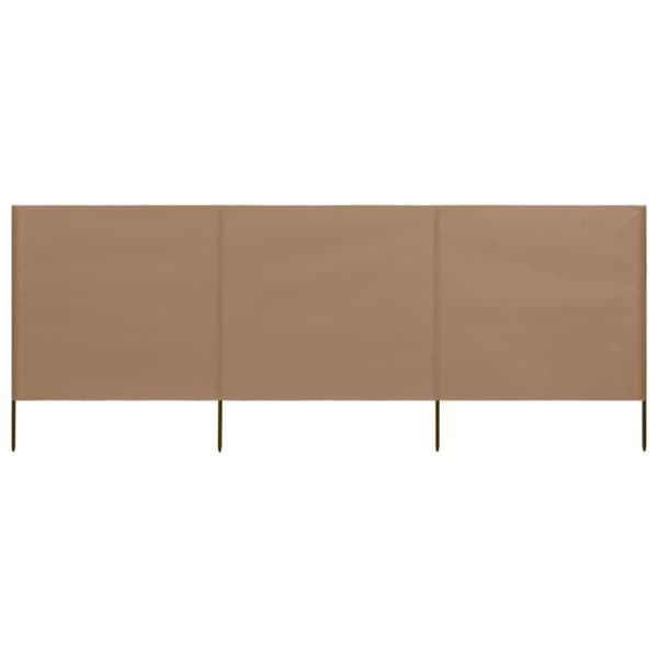 The Living Store 3-panels læsejl 400x160 cm stof gråbrun - Parasoller og solskærme