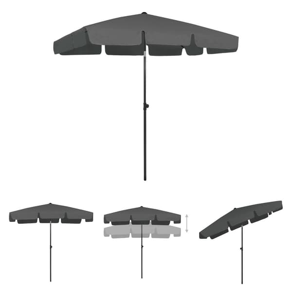 The Living Store strandparasol 200x125 cm antracitgrå -  Parasoller og solskærme