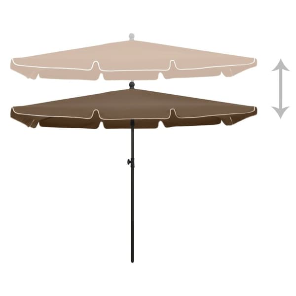 The Living Store parasol med stang 210x140 cm gråbrun -  Parasoller og solskærme