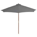 Miniatyrbillede 3 af 8: The Living Store udendørs parasol med træstang 300 cm antracitgrå -  Parasoller og solskærme