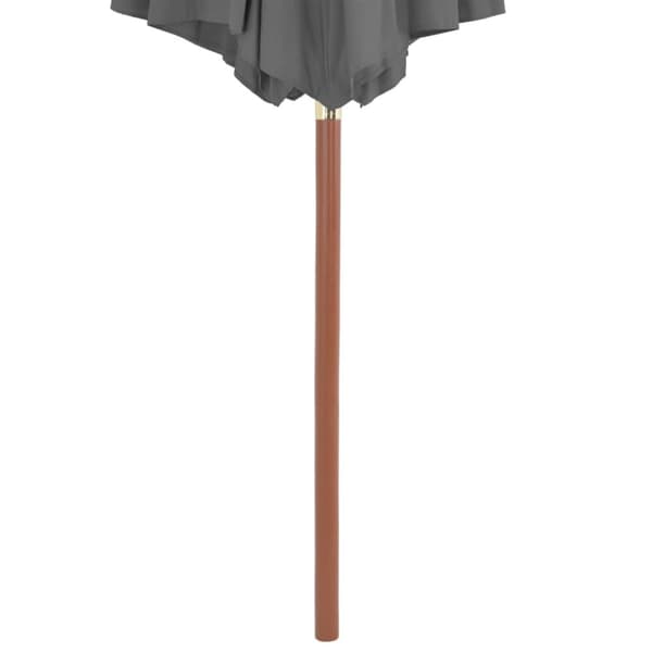 The Living Store udendørs parasol med træstang 300 cm antracitgrå -  Parasoller og solskærme