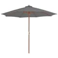 Miniatyrbillede 2 af 8: The Living Store udendørs parasol med træstang 300 cm antracitgrå -  Parasoller og solskærme