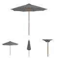 Miniatyrbillede 1 af 8: The Living Store udendørs parasol med træstang 300 cm antracitgrå -  Parasoller og solskærme