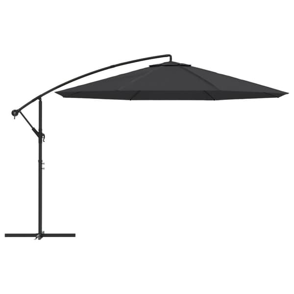 The Living Store Riippuva aurinkovarjo alumiinipylväällä 350 cm musta - Päivän- & aurinkovarjot