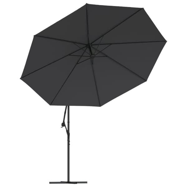 The Living Store Riippuva aurinkovarjo alumiinipylväällä 350 cm musta - Päivän- & aurinkovarjot