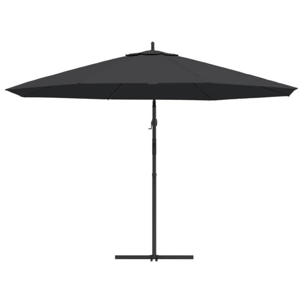The Living Store Riippuva aurinkovarjo alumiinipylväällä 350 cm musta -  Päivän- & aurinkovarjot