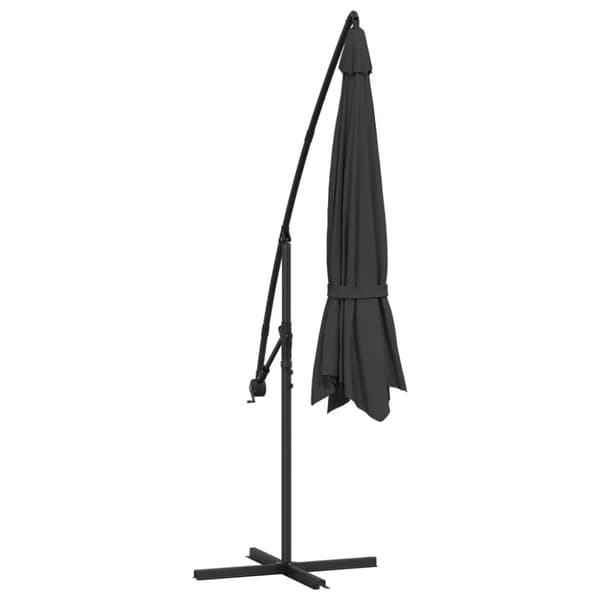 The Living Store Riippuva aurinkovarjo alumiinipylväällä 350 cm musta - Päivän- & aurinkovarjot