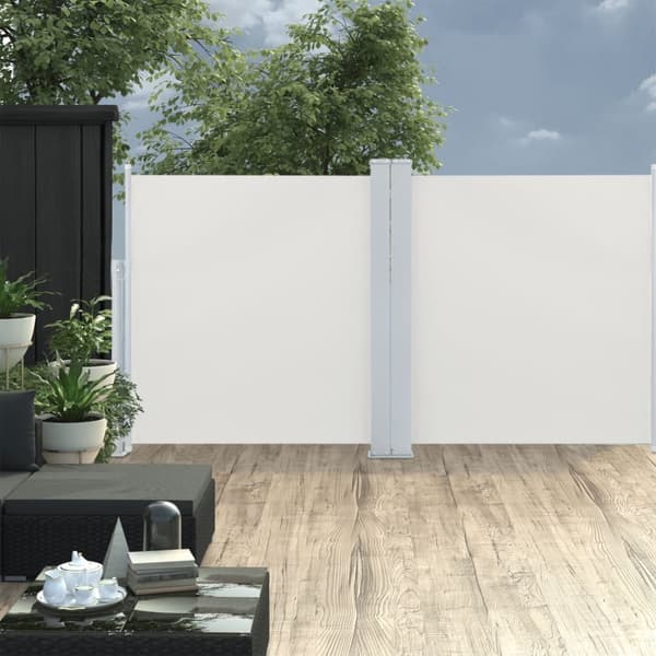 The Living Store Infällbar sidomarkis gräddvit 100x600 cm -  Parasoll & solskydd