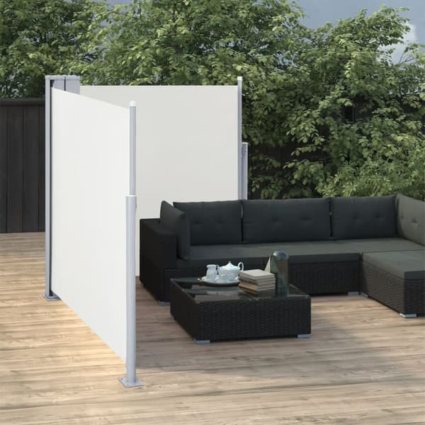 The Living Store Infällbar sidomarkis gräddvit 100x600 cm - Parasoll & solskydd