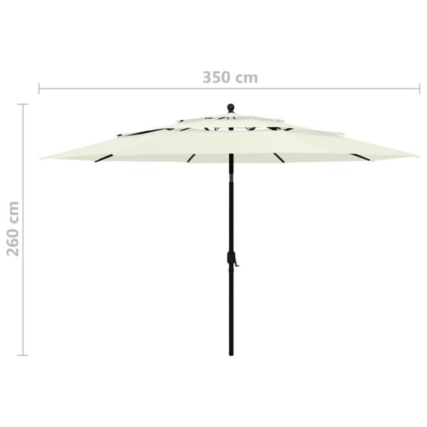 The Living Store Trädgårdsparasoll med aluminiumstång 3,5 m sand -  Parasoll & solskydd