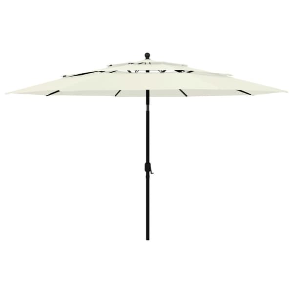 The Living Store Trädgårdsparasoll med aluminiumstång 3,5 m sand -  Parasoll & solskydd