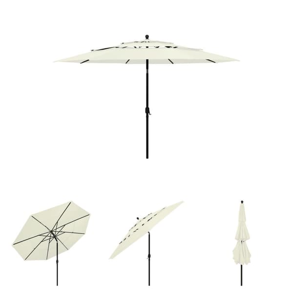 The Living Store Trädgårdsparasoll med aluminiumstång 3,5 m sand - Parasoll & solskydd