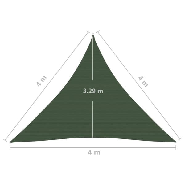 The Living Store solsejl 4x4x4 m 160 g/m² HDPE mørkegrøn -  Parasoller og solskærme
