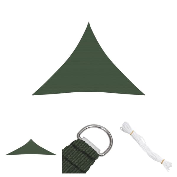 The Living Store solsejl 4x4x4 m 160 g/m² HDPE mørkegrøn -  Parasoller og solskærme