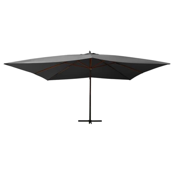 The Living Store hængeparasol med træstang 400x300 cm antracitgrå - Parasoller og solskærme