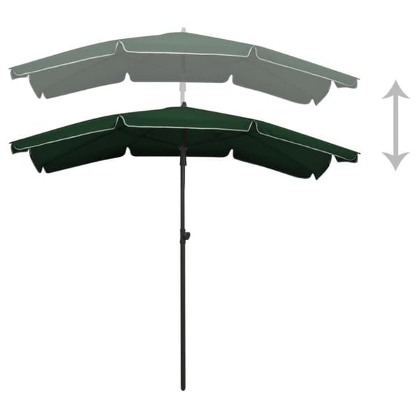 The Living Store parasol med stang 200x130 cm grøn -  Parasoller og solskærme