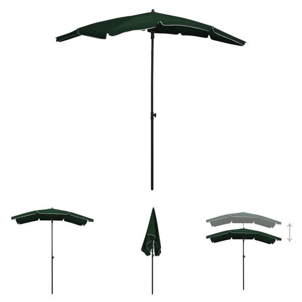 The Living Store parasol med stang 200x130 cm grøn - Parasoller og solskærme