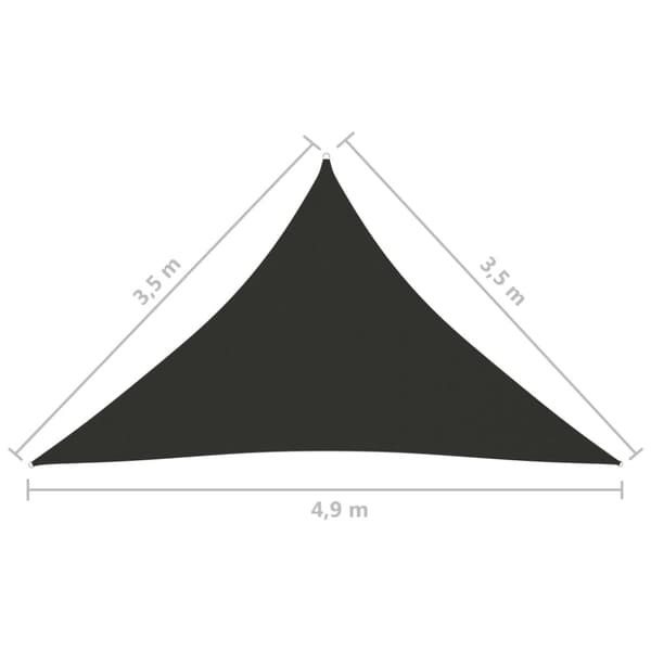 The Living Store solsejl 3,5x3,5x4,9 m trekantet oxfordstof antracitgrå - Parasoller og solskærme