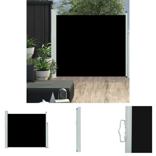 The Living Store Sisäänvedettävä terassin sivumarkiisi 100x300 cm musta -  Päivän- & aurinkovarjot