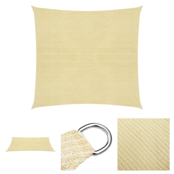 The Living Store Aurinkopurje 160 g/m² beige 2,5x2,5 m HDPE - Päivän- & aurinkovarjot