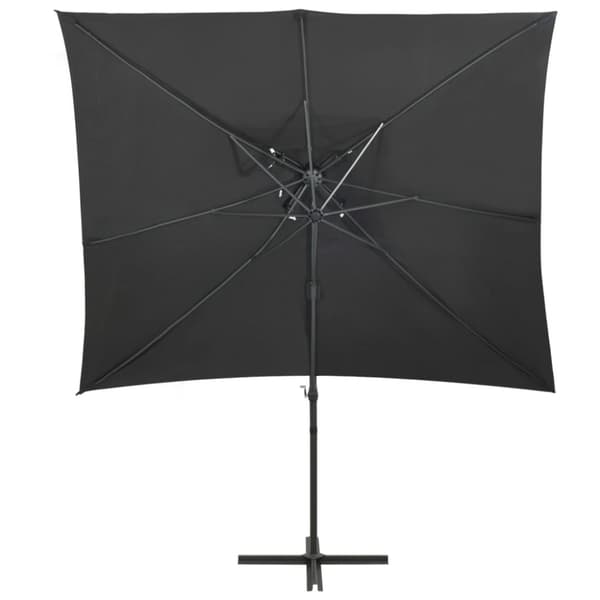 The Living Store Frihängande parasoll med ventilation antracit 250x250 cm -  Parasoll & solskydd