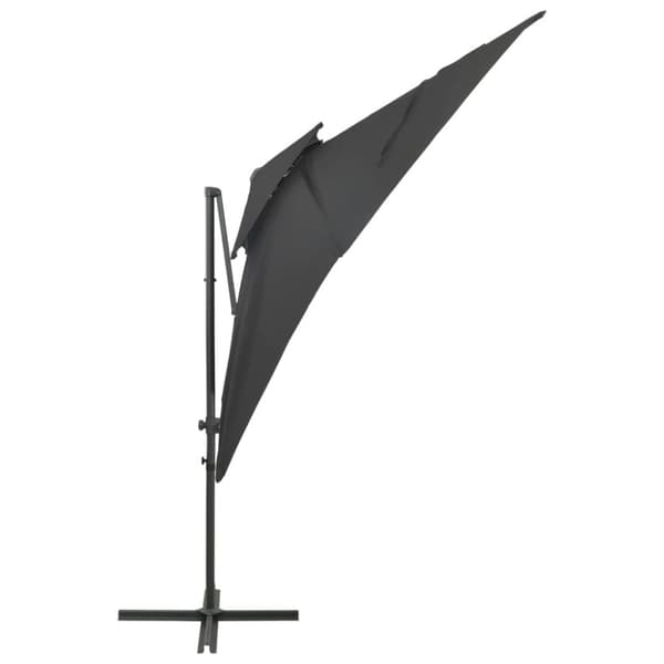 The Living Store Frihängande parasoll med ventilation antracit 250x250 cm -  Parasoll & solskydd