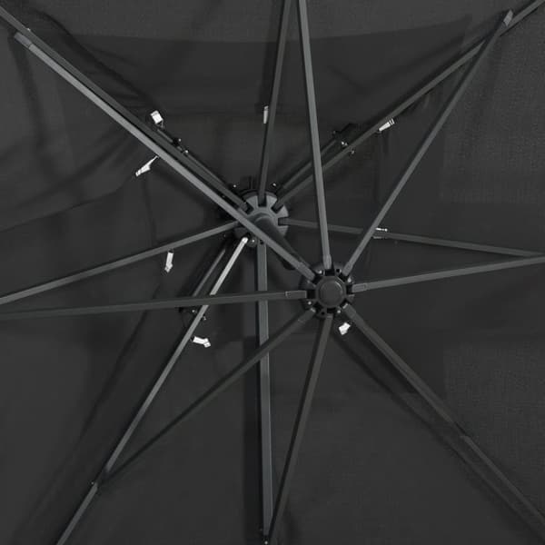 The Living Store Frihängande parasoll med ventilation antracit 250x250 cm -  Parasoll & solskydd