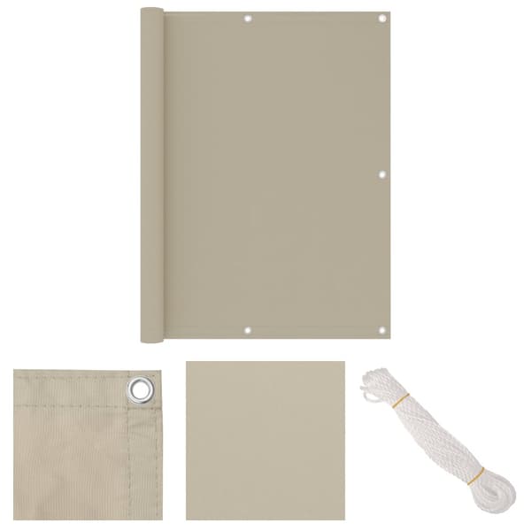 The Living Store Parvekkeen suoja beige 120x400 cm Oxford kangas -  Päivän- & aurinkovarjot
