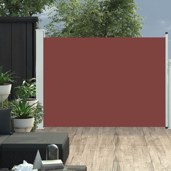The Living Store Infällbar sidomarkis 100x500 cm brun - Parasoll & solskydd