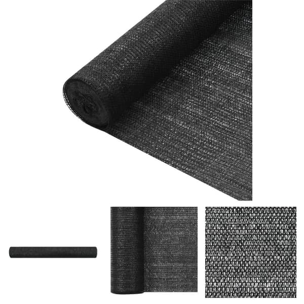 The Living Store Näkösuoja musta 1,2x25 m HDPE 75 g/m² -  Päivän- & aurinkovarjot