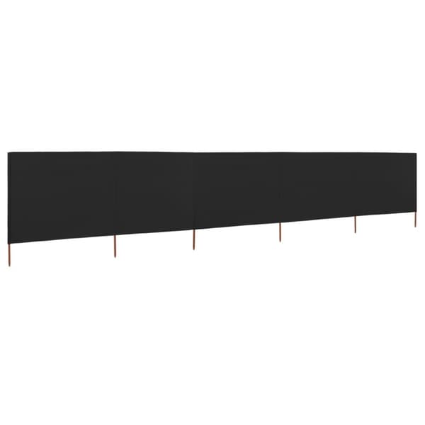 The Living Store 5-panels læsejl 600x80 cm stof sort - Parasoller og solskærme