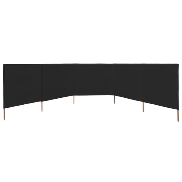The Living Store 5-panels læsejl 600x80 cm stof sort - Parasoller og solskærme