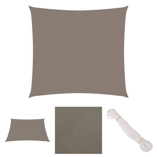 The Living Store Solsegel oxfordtyg fyrkantigt 2x2 m taupe -  Parasoll & solskydd