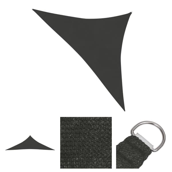The Living Store Solsegel 160 g/m² antracit 3,5x3,5x4,9 m HDPE -  Parasoll & solskydd