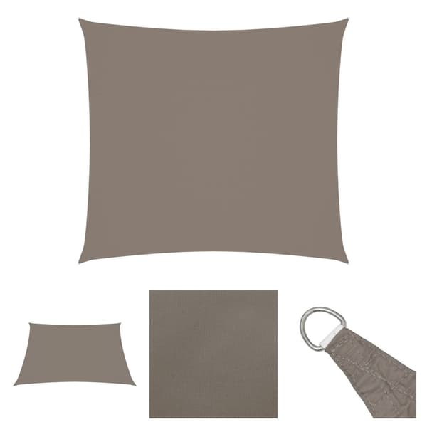 The Living Store Solsegel oxfordtyg rektangulärt 2x2,5 m taupe - Parasoll & solskydd
