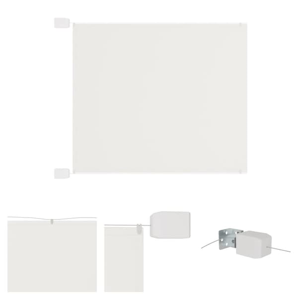 The Living Store Markis vertikal vit 140x270 cm oxfordtyg -  Parasoll & solskydd