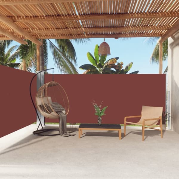 The Living Store Infällbar sidomarkis brun 160x600 cm - Parasoll & solskydd