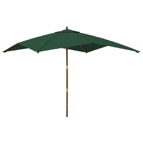 The Living Store Parasoll med trästång 300x300x273 cm grön - Parasoll & solskydd