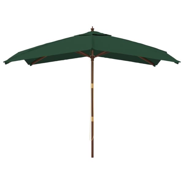 The Living Store Parasoll med trästång 300x300x273 cm grön - Parasoll & solskydd