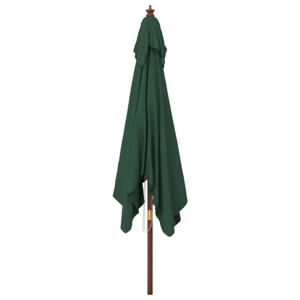 The Living Store Parasoll med trästång 300x300x273 cm grön - Parasoll & solskydd