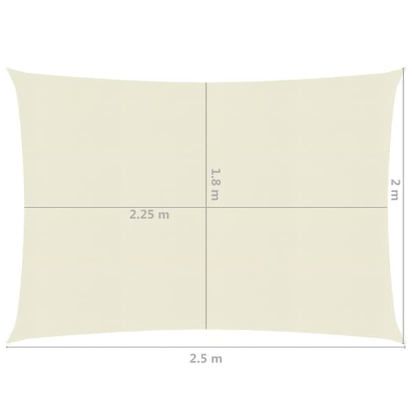 The Living Store Solsegel 160 g/m² gräddvit 2x2,5 m HDPE - Parasoll & solskydd