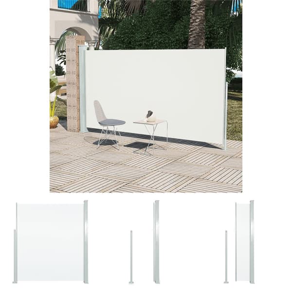 The Living Store sammenrullelig sidemarkise til terrassen 160 x 300 cm cremefarvet -  Parasoller og solskærme