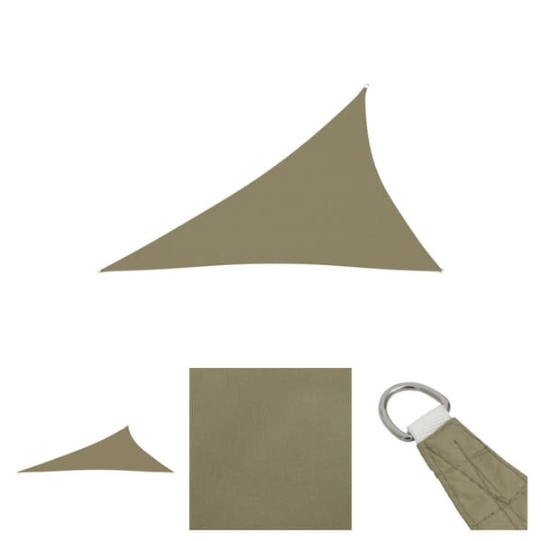 The Living Store Solsegel oxfordtyg trekantigt 3x4x5 m beige - Parasoll & solskydd