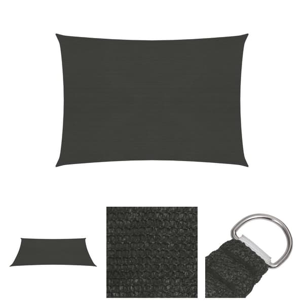 The Living Store solsejl 3,5x4,5 m HDPE 160 g/m² antracitgrå - Parasoller og solskærme