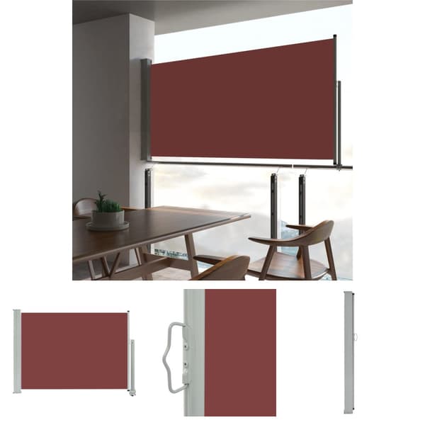 The Living Store Infällbar sidomarkis 80x300 cm brun - Parasoll & solskydd