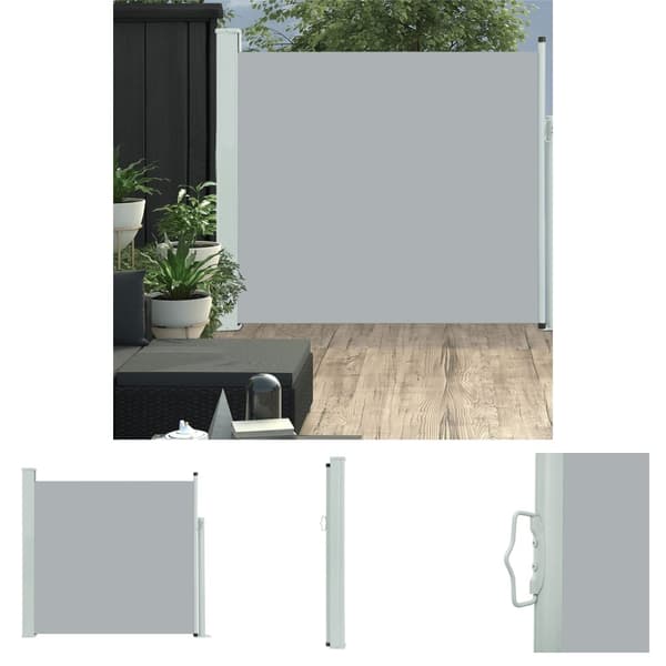 The Living Store sammenrullelig sidemarkise til terrassen 170 x 300 cm grå -  Parasoller og solskærme